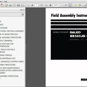 KOMATSU GALEO BR580JG MOBILE CRUSHER FIELD ASSEMBLY INSTRUCTION MANUAL (SN:1001 & UP) KOMATSU GALEO BR580JG - PDF DOWNLOAD