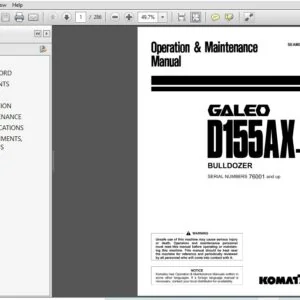 Komatsu D155AX-5 Bulldozer Operator Manual (SN 76001+) PDF Download