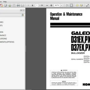 KOMATSU GALEO D31EX,PX-21 D37EX,PX-21 BULLDOZER OPERATION & MAINTENANCE MANUAL (SEAM044001T) - PDF DOWNLOAD