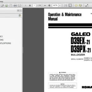KOMATSU GALEO D39EX-21 D39PX-21 BULLDOZER OPERATION & MAINTENANCE MANUAL (SEAM040203T) - PDF DOWNLOAD