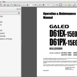 KOMATSU GALEO D61EX-15E0 D61PX-15E0 BULLDOZER Operation & Maintenance Manual (SN:B45001 & UP) - PDF DOWNLOAD