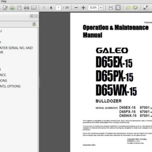 KOMATSU GALEO D65EX-15 D65PX-15 D65WX-15 BULLDOZER OPERATION & MAINTENANCE MANUAL (SN:67001 & UP) - PDF DOWNLOAD
