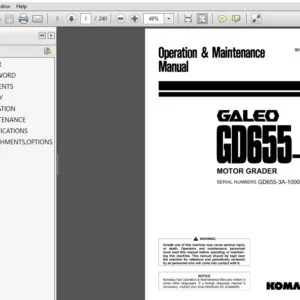 KOMATSU GALEO GD655-3A MOTOR GRADER OPERATION & MAINTENANCE MANUAL (SN:10001 & UP) KOMATSU GD655-3A - PDF DOWNLOAD