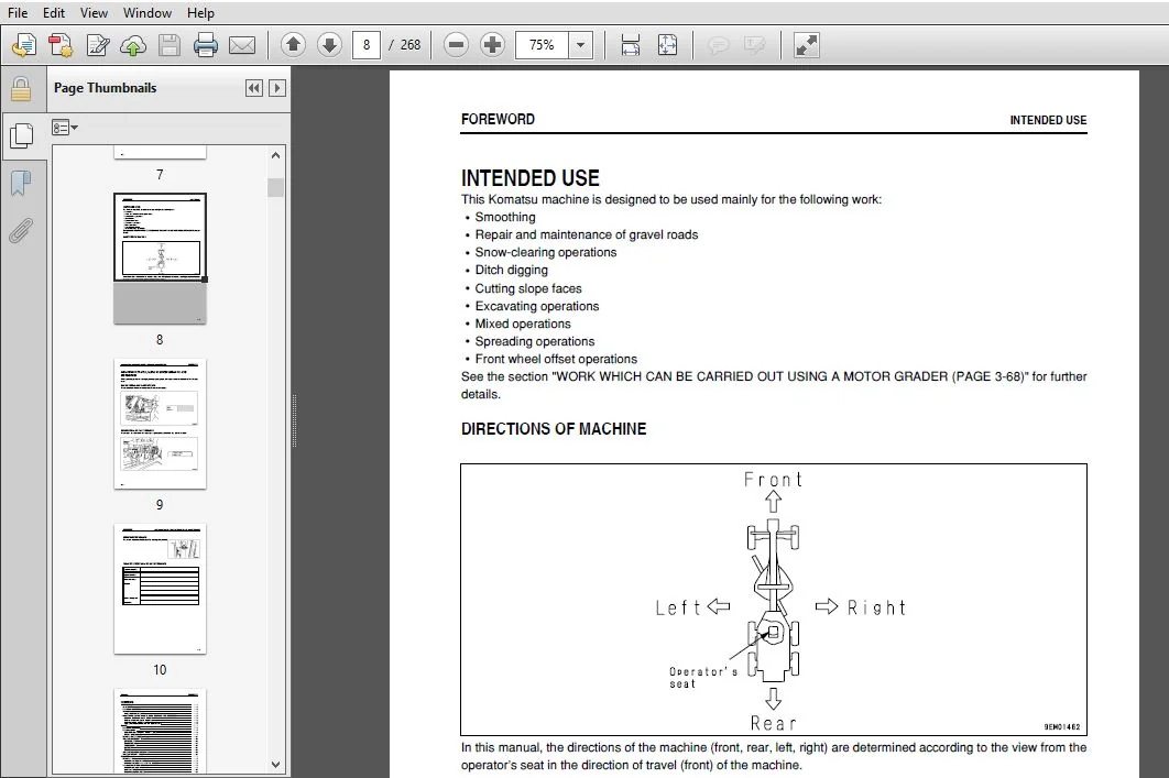 KOMATSU GALEO GD655-3C MOTOR GRADER OPERATION & MAINTENANCE MANUAL (SN:51001 & up) KOMATSU GD655-3C - PDF DOWNLOAD - Image 3