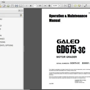 KOMATSU GALEO GD675-3C MOTOR GRADER Operation & Maintenance Manual (SN:B30001 & UP) KOMATSU GD675-3C - PDF DOWNLOAD