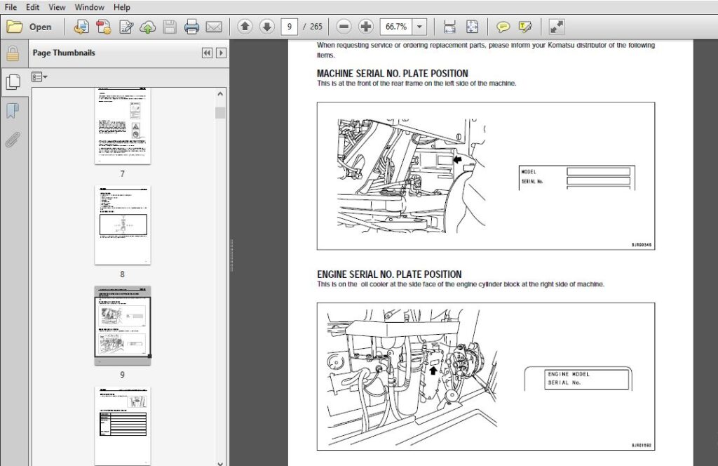 KOMATSU GALEO GD675-3C MOTOR GRADER Operation & Maintenance Manual (SN ...