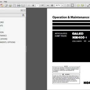 KOMATSU GALEO HM400-1 ARTICULATED DUMP TRUCK OPERATION & MAINTENANCE MANUAL (SN:1001& UP) KOMATSU GALEO HM400-1 - pdf download