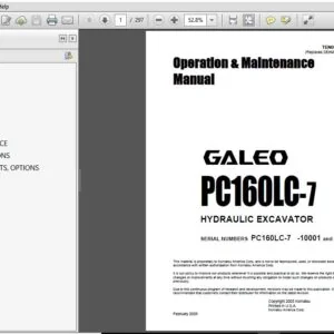 KOMATSU GALEO PC160LC-7 HYDRAULIC EXCAVATOR Operation & Maintenance Manual (SN:10001 & UP) - PDF DOWNLOAD