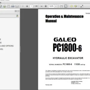 KOMATSU GALEO PC1800-6 HYDRAULIC EXCAVATOR SERVICE REPAIR MANUAL (SN:PC1800-6 11035 and up) KOMATSU GALEO PC1800-6 - PDF DOWNLOAD