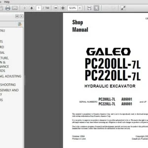 KOMATSU GALEO PC200LL-7L PC220LL-7L HYDRAULIC EXCAVATOR SERVICE REPAIR MANUAL (SN:A86001 & UP) - PDF DOWNLOAD