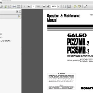 KOMATSU GALEO PC27MR-2 PC35MR-2 HYDRAULIC EXCAVATOR OPERATION & MAINTENANCE MANUAL (TEN0009901) - PDF DOWNLOAD