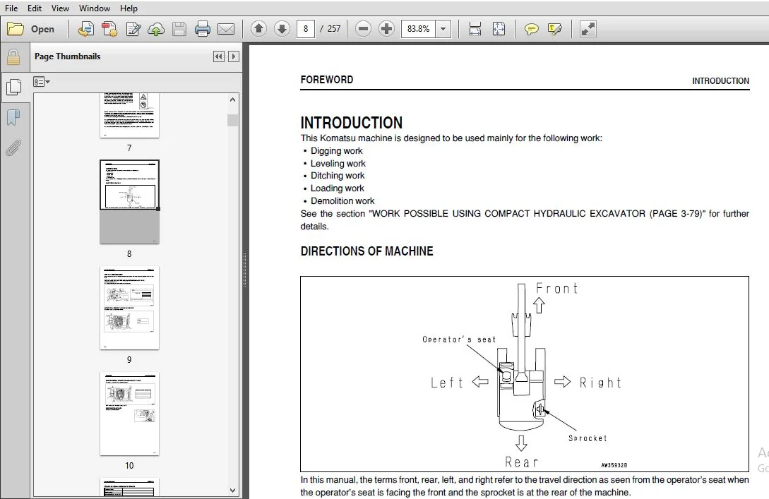 KOMATSU GALEO PC27MR-2 PC35MR-2 HYDRAULIC EXCAVATOR OPERATION & MAINTENANCE MANUAL (TEN0009901) - PDF DOWNLOAD - Image 3