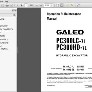 KOMATSU GALEO PC300LC-7L PC300HD-7L HYDRAULIC EXCAVATOR Operation & Maintenance Manual (SN:A85001 & UP) - PDF DOWNLOAD