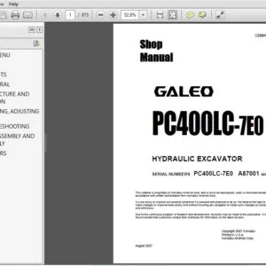 KOMATSU GALEO PC400LC-7E0 HYDRAULIC EXCAVATOR SERVICE REPAIR MANUAL (SN A87001 & UP) - PDF Download