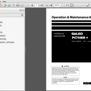 KOMATSU GALEO PC78MR-6 HYDRAULIC EXCAVATOR OPERATION & MAINTENANCE MANUAL (SN:3253 & UP) KOMATSU PC78MR-6 - PDF Download