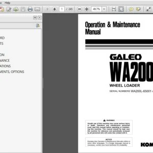 KOMATSU GALEO WA200L-5 WHEEL LOADER OPERATION & MAINTENANCE MANUAL (SN:65001 & UP) KOMATSU WA200L 5 - PDF DOWNLOAD