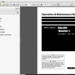 KOMATSU GALEO WA250-5 WHEEL LOADER OPERATION & MAINTENANCE MANUAL (SN:72302 & UP) KOMATSU WA250-5 - PDF DOWNLOAD