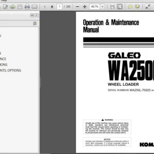 KOMATSU GALEO WA250L-5 WHEEL LOADER OPERATION & MAINTENANCE MANUAL (SN:70025 & UP) KOMATSU WA250L-5 - PDF DOWNLOAD