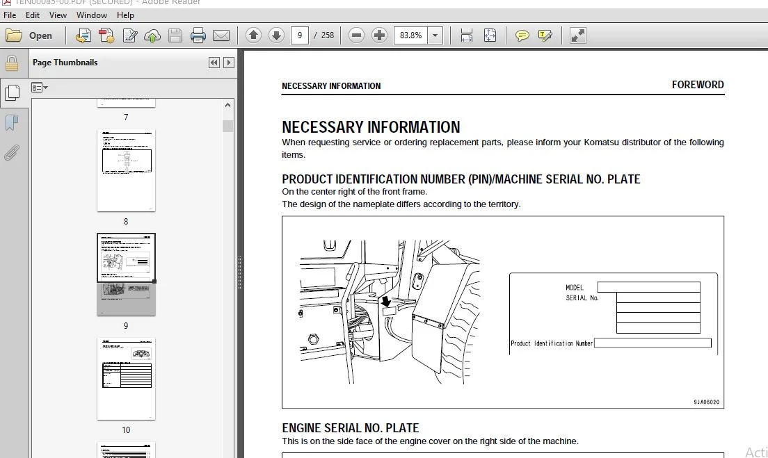 KOMATSU GALEO WA250PT-5 WHEEL LOADER OPERATION & MAINTENANCE MANUAL (SN:70001 & UP) - PDF DOWNLOAD - Image 4