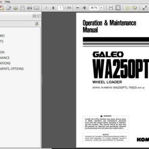 KOMATSU GALEO WA250PTL-5 WHEEL LOADER OPERATION & MAINTENANCE MANUAL (SN:70025 & UP) - PDF DOWNLOAD