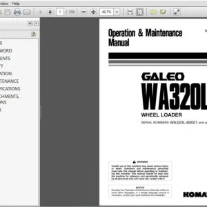 KOMATSU GALEO WA320L-5 WHEEL LOADER OPERATION & MAINTENANCE MANUAL (SN:60001 & UP) KOMATSU  WA320L-5 - PDF DOWNLOAD