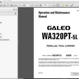 KOMATSU GALEO WA320PT-5L PARALLEL TOOL CARRIER OPERATION & MAINTENANCE MANUAL (SN:A39001 & UP) - PDF DOWNLOAD