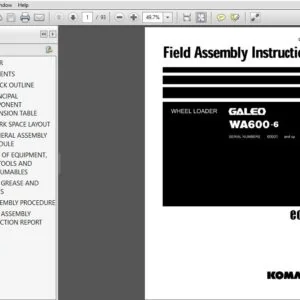 KOMATSU WA600-5 GALEO WHEEL LOADER FIELD ASSEMBLY INSTRUCTION MANUAL(SN:60001 & UP) KOMATSU WA600-5 - PDF DOWNLOAD