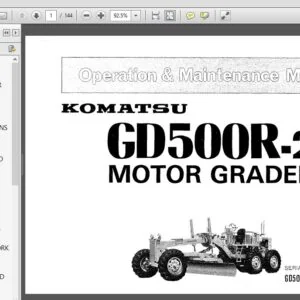 KOMATSU GD500R-2 MOTOR GRADER OPERATION & MAINTENANCE MANUAL (SN:11002 & UP) KOMATSU GD500R 2 - PDF DOWNLOAD