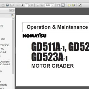KOMATSU GD511A-1, GD521A-1 GD523A-1 MOTOR GRADER OPERATION & MAINTENANCE MANUAL (SEAMG5110103) - PDF DOWNLOAD