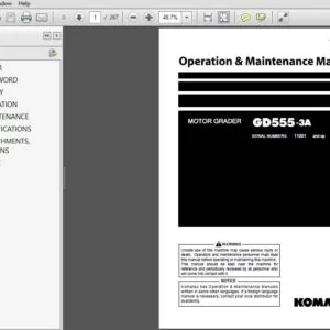 KOMATSU GD555-3A MOTOR GRADER OPERATION & MAINTENANCE MANUAL (SN:11001 & UP) KOMATSU GD555-3A - PDF DOWNLOAD