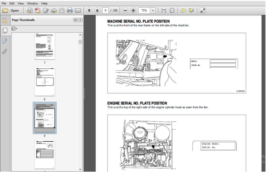 KOMATSU GD555-3C MOTOR GRADER OPERATION & MAINTENANCE MANUAL (SN:50001 ...