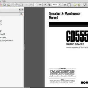 KOMATSU GD555-3C MOTOR GRADER OPERATION & MAINTENANCE MANUAL (SN:50001 & UP) KOMATSU GD555-3C - PDF DOWNLOAD