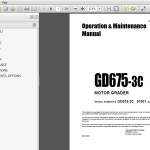 KOMATSU GD675-3C MOTOR GRADER Operation & Maintenance Manual (SN:51001 & UP) KOMATSU GD675-3C - PDF DOWNLOAD