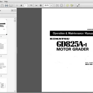 KOMATSU GD825A-1 MOTOR GRADER OPERATION & MAINTENANCE MANUAL (SN:10002 & UP) KOMATSU GD825A 1 - PDF DOWNLOAD