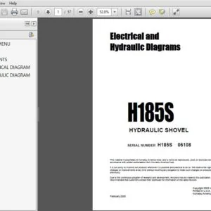 KOMATSU H185S HYDRAULIC SHOVEL Electrical and Hydraulic Diagrams (SN:06108) KOMATSU H185S - PDF DOWNLOAD