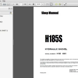 KOMATSU H185S HYDRAULIC SHOVEL SERVICE REPAIR MANUAL (SN:6081) KOMATSU H185S - PDF DOWNLOAD