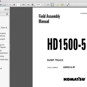 KOMATSU HD1500-5 DUMP TRUCK Field Assembly Manual SERIAL NUMBERS A30039 & UP - PDF DOWNLOAD