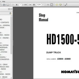 KOMATSU HD1500-5 DUMP TRUCK SERVICE REPAIR MANUAL (SN:A30049 - A30069) KOMATSU HD1500 5 - PDF DOWNLOAD