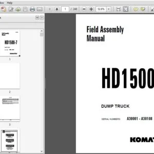 KOMATSU HD1500-7 DUMP TRUCK Field Assembly Manual (SERIAL NUMBERS A30001 - A30108) - PDF DOWNLOAD