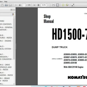 KOMATSU HD1500-7 DUMP TRUCK SERVICE REPAIR MANUAL - PDF DOWNLOAD