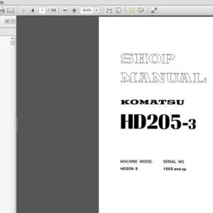 KOMATSU HD205-3 Rigid Dump Truck Service Repair Workshop Manual - PDF Download