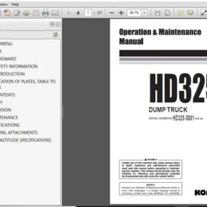 KOMATSU HD325-6 DUMP TRUCK OPERATION & MAINTENANCE MANUAL (SN:5801 & up) KOMATSU HD325-6 - PDF DOWNLOAD
