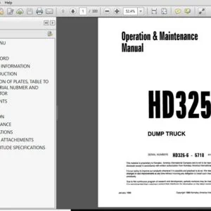 KOMATSU HD325-6 DUMP TRUCK Operation & Maintenance Manual (SN:5718 & UP) KOMATSU HD325-6 - PDF DOWNLOAD