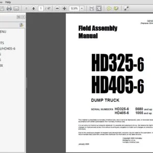 KOMATSU HD325-6 HD405-6 DUMP TRUCK Field Assembly Manual (GEN00020-00) - PDF DOWNLOAD