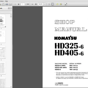 KOMATSU HD325-6 HD405-6 SERVICE REPAIR MANUAL - PDF DOWNLOAD