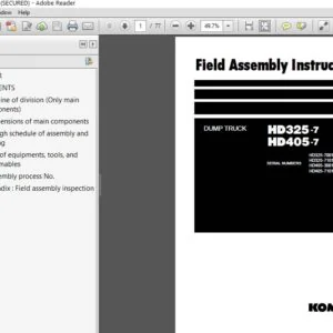 KOMATSU HD325-7 HD405-7 DUMP TRUCK FIELD ASSEMBLY INSTRUCTION MANUAL (GEN00045-05) KOMATSU HD325-7 - PDF DOWNLOAD