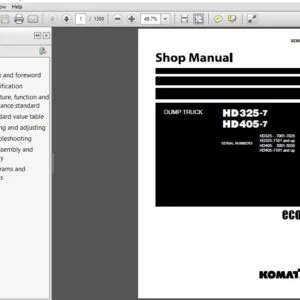 KOMATSU HD325-7 HD405-7 DUMP TRUCK SERVICE REPAIR MANUAL (SEN00486-14) - PDF DOWNLOAD