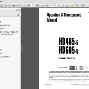 KOMATSU HD465-5 HD605-5 DUMP TRUCK OPERATION & MAINTENANCE MANUAL (SEAM05690508) - PDF DOWNLOAD
