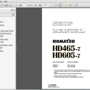 KOMATSU HD465-7,HD605-7 Rigid Dump Truck Service Repair Workshop Manual SEBM027616 - PDF DOWNLOAD