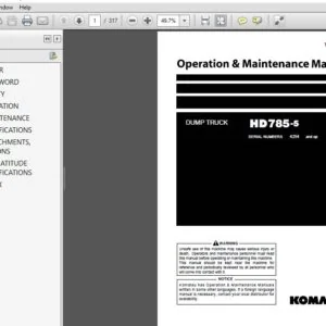 KOMATSU HD785-5 DUMP TRUCK OPERATION & MAINTENANCE MANUAL (SN:4254 & UP) KOMATSU HD785-5 - PDF DOWNLOAD